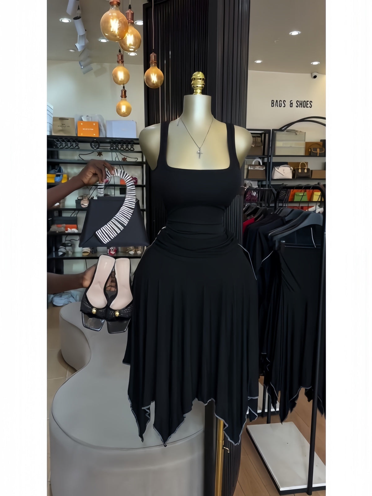 TJ Luxe Chic Two-Piece Skirt Set – Sleeveless Top & Asymmetrical Midi Skirt