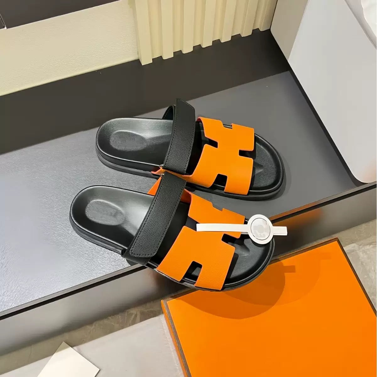Thick soled slippers for men