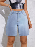 TJ Luxe Vintage Blue Bermuda Denim Shorts