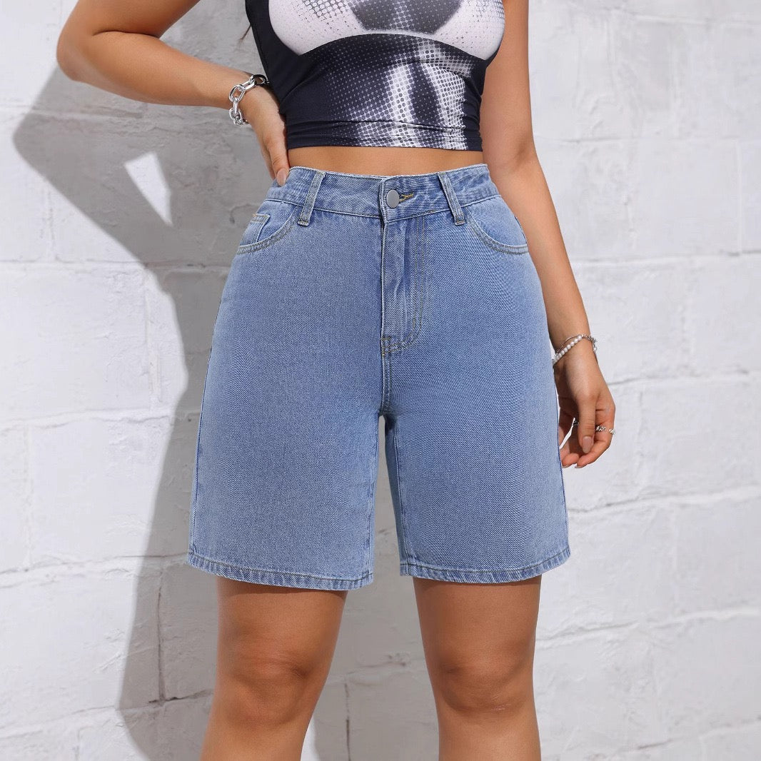 TJ Luxe Vintage Blue Bermuda Denim Shorts