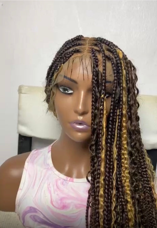 Human hair Luxury Braided Wig – Ready to Wear!