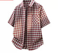 TJ Luxe Men’s Classic Plaid Short-Sleeve Shirt – Red & Green