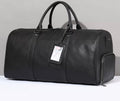 TJ Luxe Genuine Leather Travel Duffel Bag – Premium Cowhide Weekender with Shoe Compartment