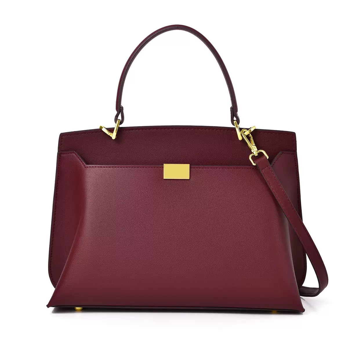 Women’s Large Capacity Leather Tote Bag – Elegant Double Compartment Handbag