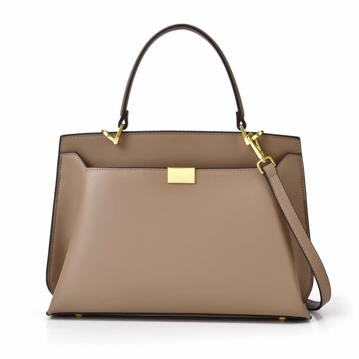 Women’s Large Capacity Leather Tote Bag – Elegant Double Compartment Handbag