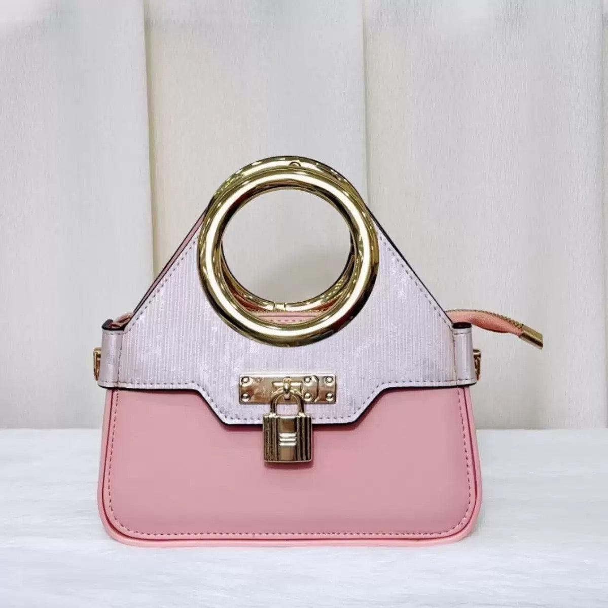 Women’s Luxury Ring Handle Crossbody Bag – Elegant Mini Top Handle Purse