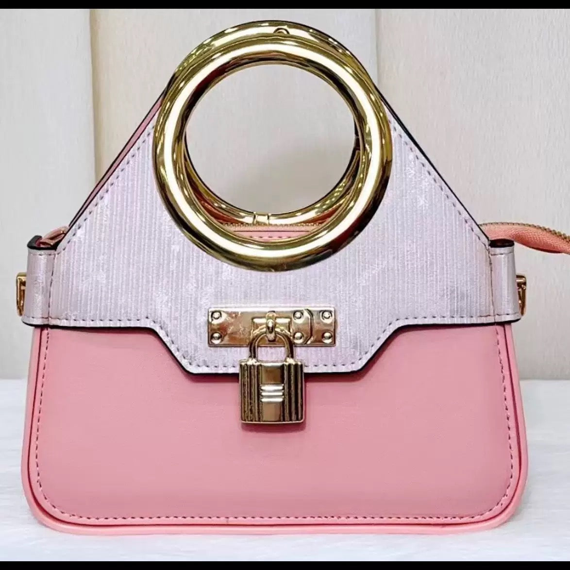 Women’s Luxury Ring Handle Crossbody Bag – Elegant Mini Top Handle Purse