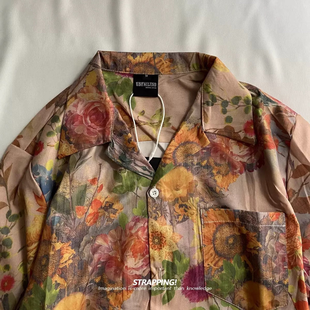 Men’s Vintage Floral Cuban Collar Shirt
