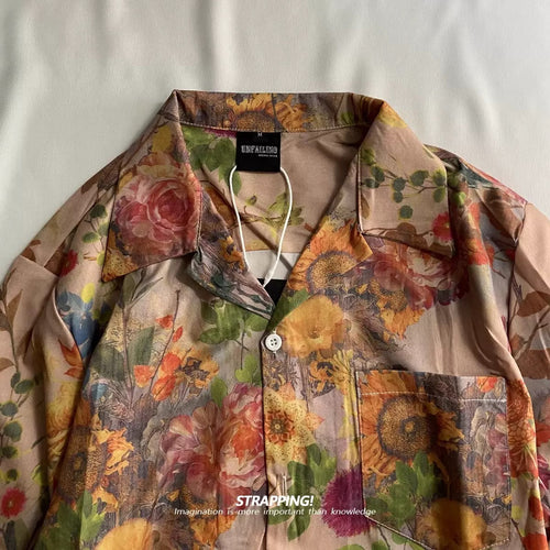 Men’s Vintage Floral Cuban Collar Shirt