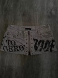 Women’s Y2K Graphic Mini Skort with Studded Zipper