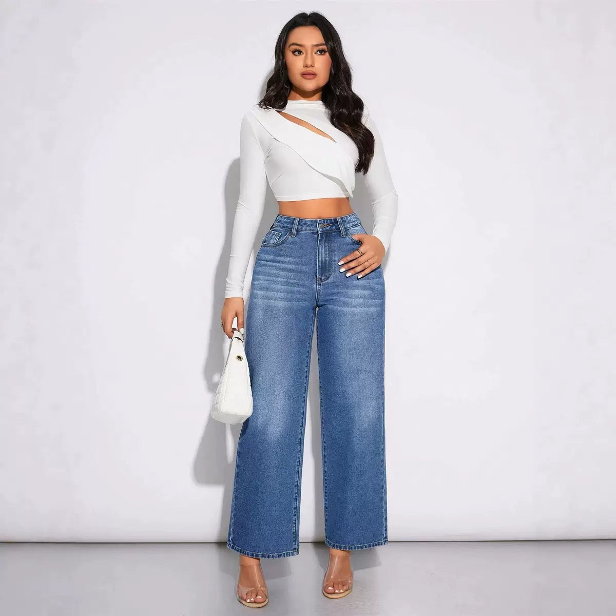 Women’s High-Waisted Straight-Leg Denim Jeans