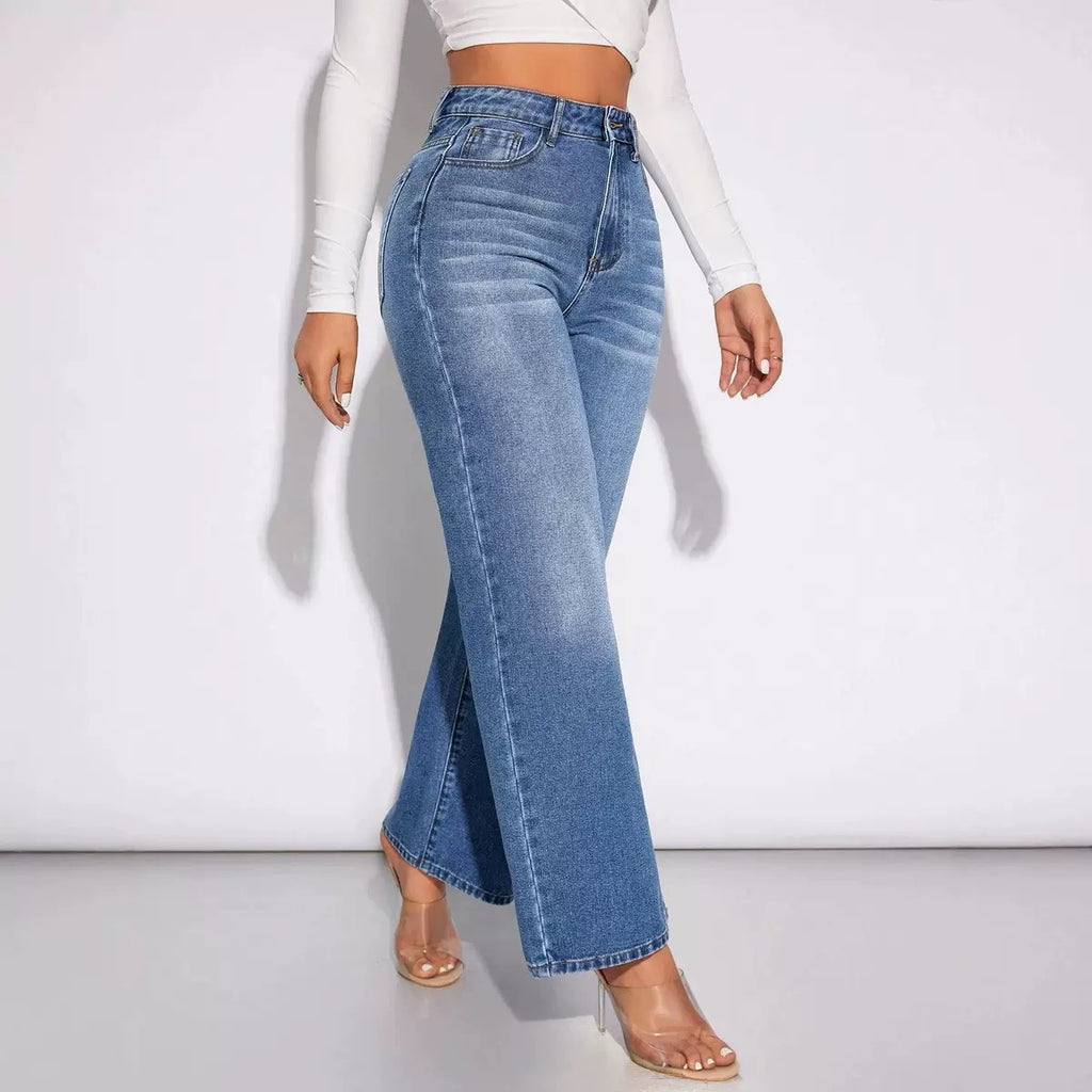 Women’s High-Waisted Straight-Leg Denim Jeans
