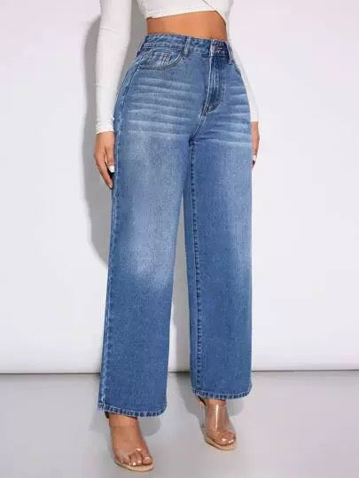 Women’s High-Waisted Straight-Leg Denim Jeans