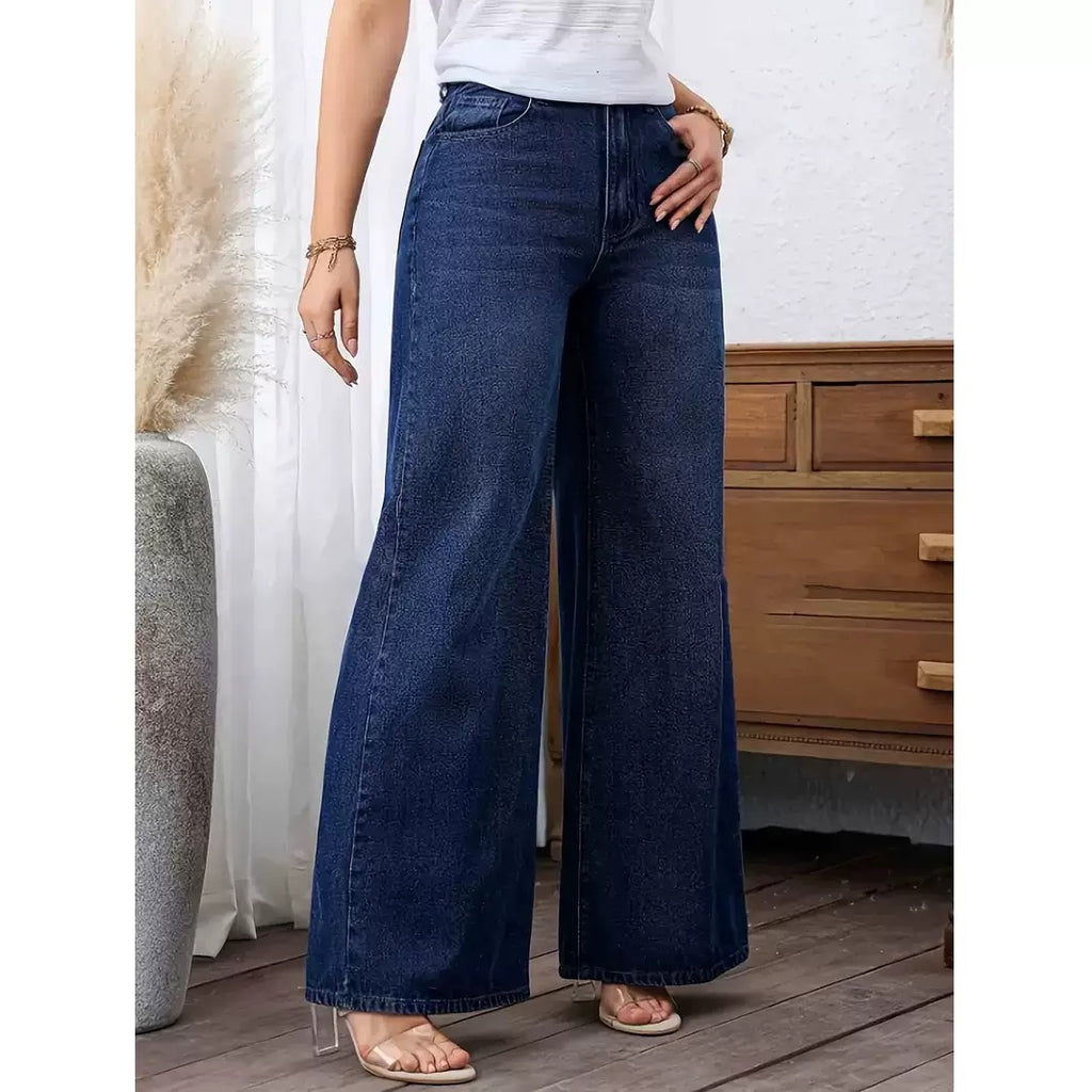 Women’s High-Waisted Stretch Wide-Leg Jeans