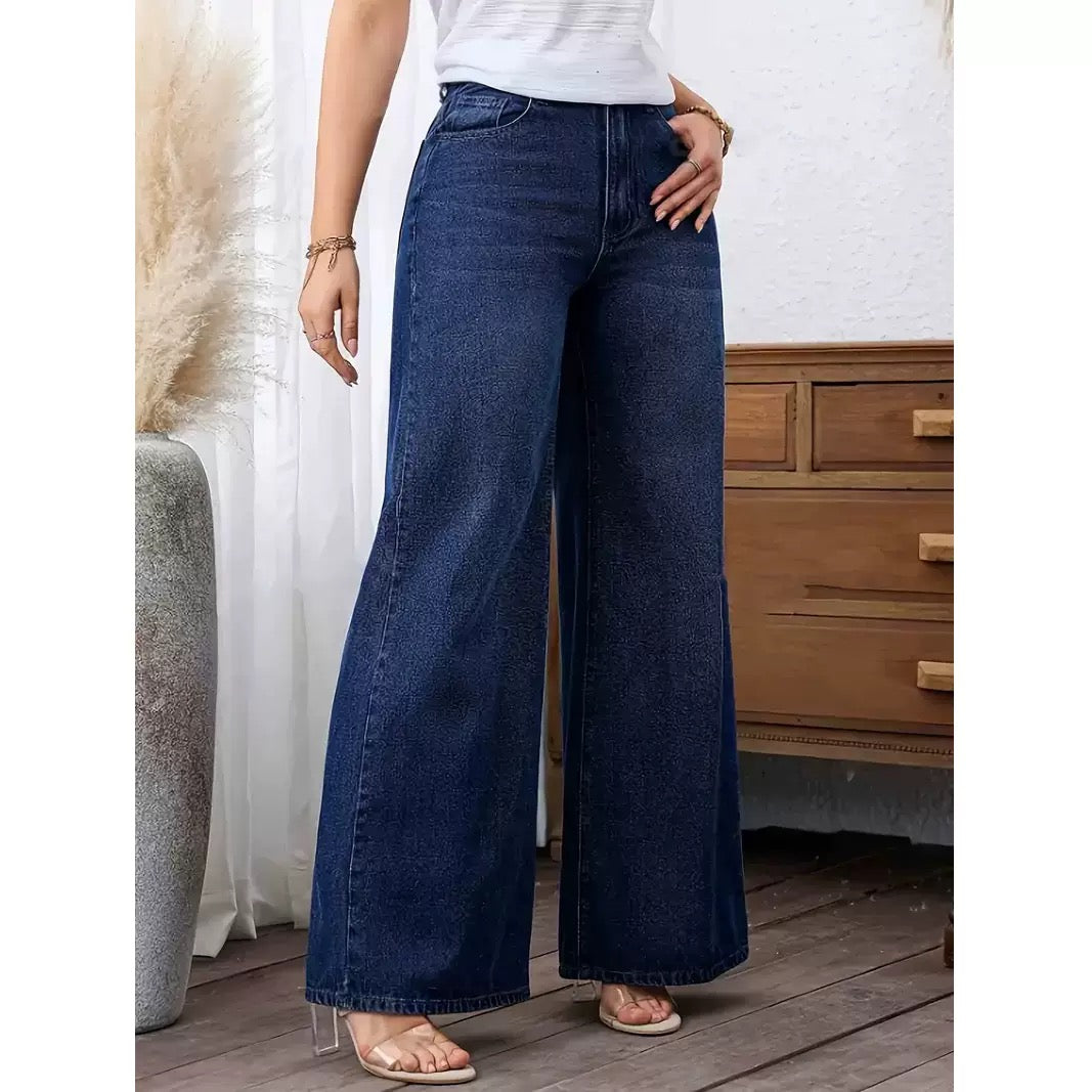 Women’s High-Waisted Stretch Wide-Leg Jeans