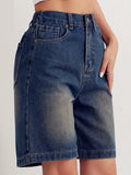 Classic High-Waisted Denim Shorts