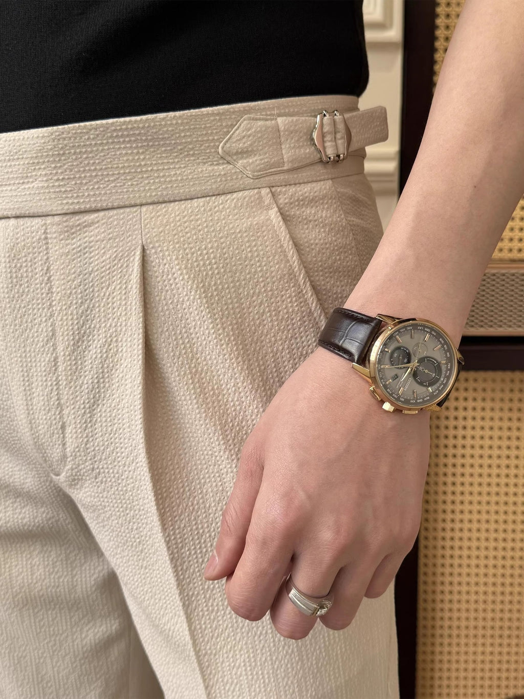 TJ Luxe Men’s Premium Seersucker Slim-Fit Trousers