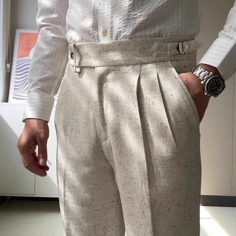 TJ Luxe Men’s Apricot Naples Tailored Trousers
