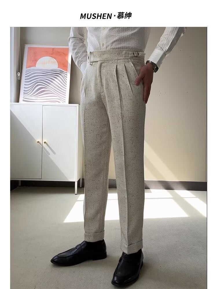 TJ Luxe Men’s Apricot Naples Tailored Trousers