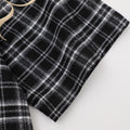 TJ Luxe Men’s Premium Plaid Short-Sleeve Shirt – Black